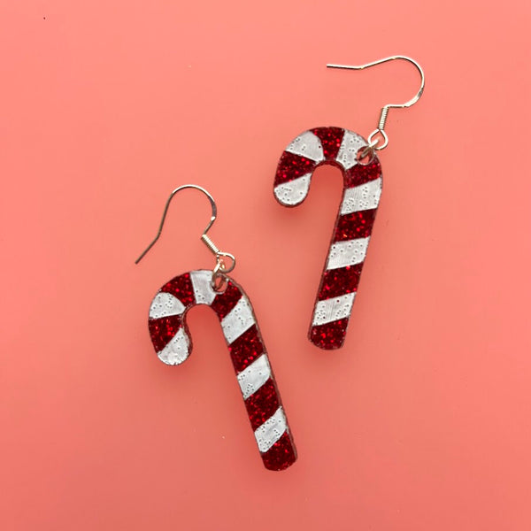 Candy Cane Earrings Dangles