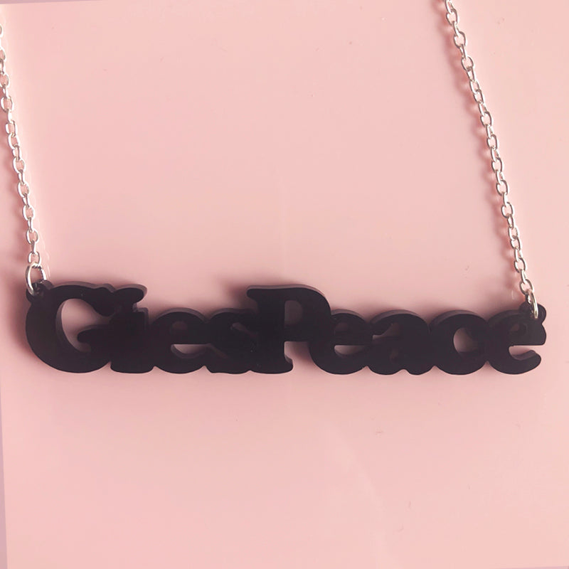Gies Peace Necklace - Scottish Word Acrylic Jewellery