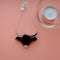 Wee Cow - Black Highland Cow Acrylic Necklace