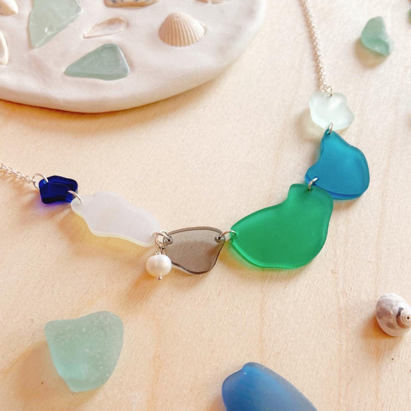 Seaglass Inspired, Statement Necklace