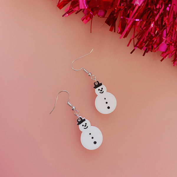 Snowman Christmas Earrings