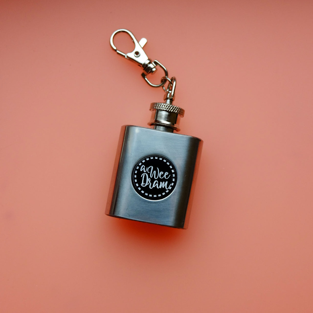 Hipflask Keyring 'A Wee Dram' Mini Pocket Hipflask