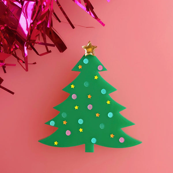 Christmas Tree Brooch Pin Badge