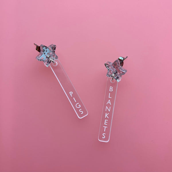 Pigs and Blankets Starry Earrings