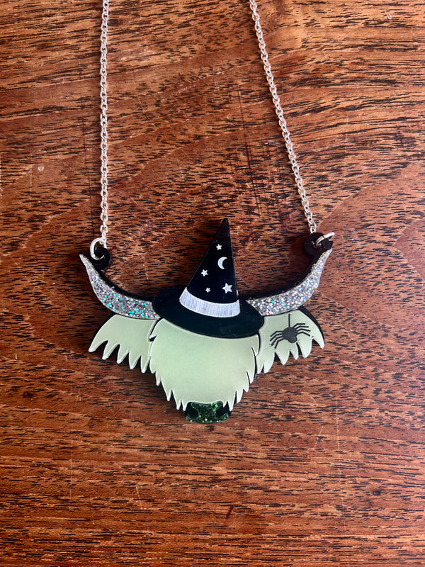 Glow In the Dark Witch Highland Cow
