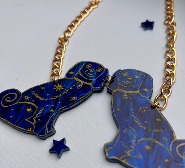 Midnight Blue Starry Wally Dugs🌟🐾Statement Necklace