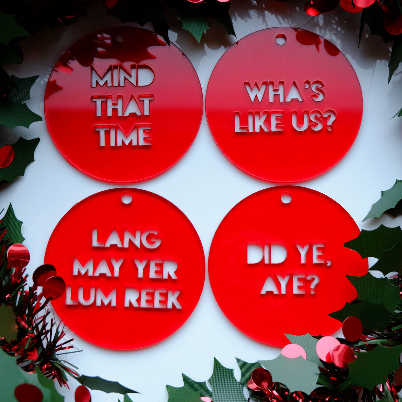 Scottish Christmas Tree Decoration Set- Fun Lasercut Xmas Decorations