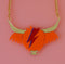 David Cowie Highland Cow Necklace - Orange and Gold