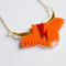 David Cowie Highland Cow Necklace - Orange and Gold