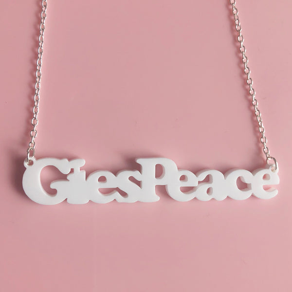 Gies Peace Necklace - Scottish Word Acrylic Jewellery
