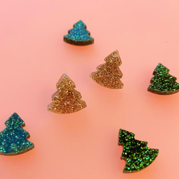 Tiny Christmas Tree Earring Studs