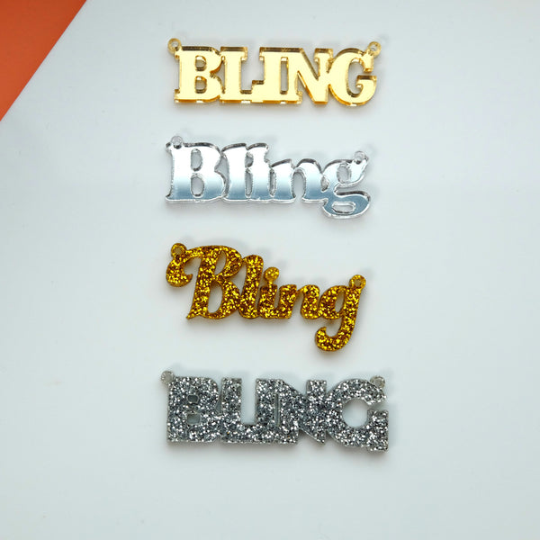 Sparkly Custom Name Necklace / Personalised Glitter Acrylic Necklace