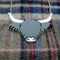 Black Highland Cow Statement Necklace