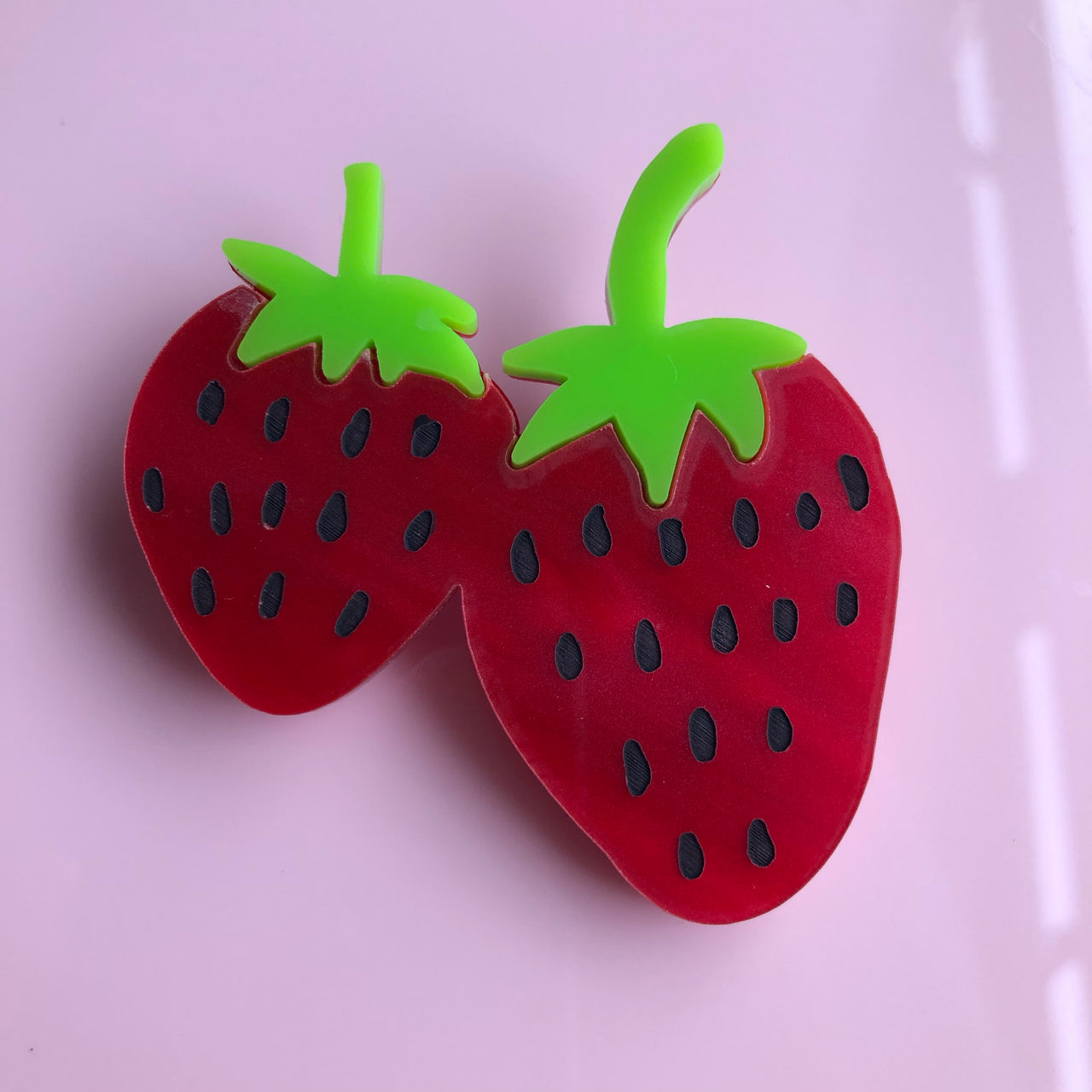 Scottish Strawberry Acrylic Brooch