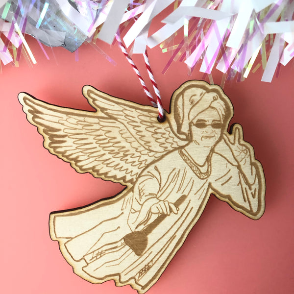 Lewis Capaldi Angel Wooden Hanging Christmas Tree Decoration