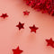 Red Shining Star Stud Earrings