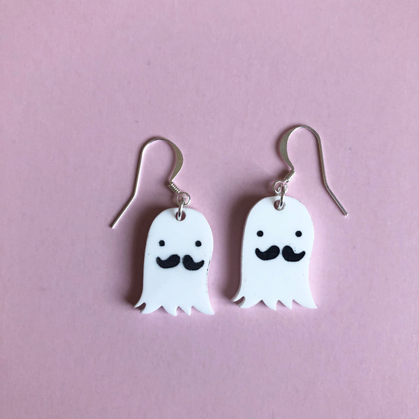 Ghost of Tom Sellek Halloween Dangle Earrings