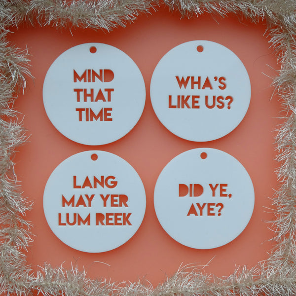 Scottish Christmas Tree Decoration Set- Fun Lasercut Xmas Decorations