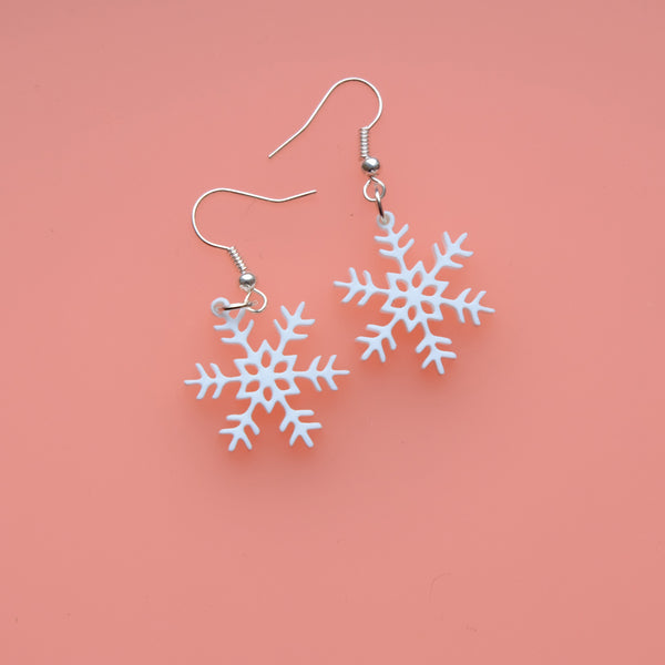 Wee Snowflake Drop Earrings